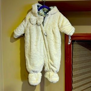 Rothschild Baby White Plush Faux Fur Snowsuit